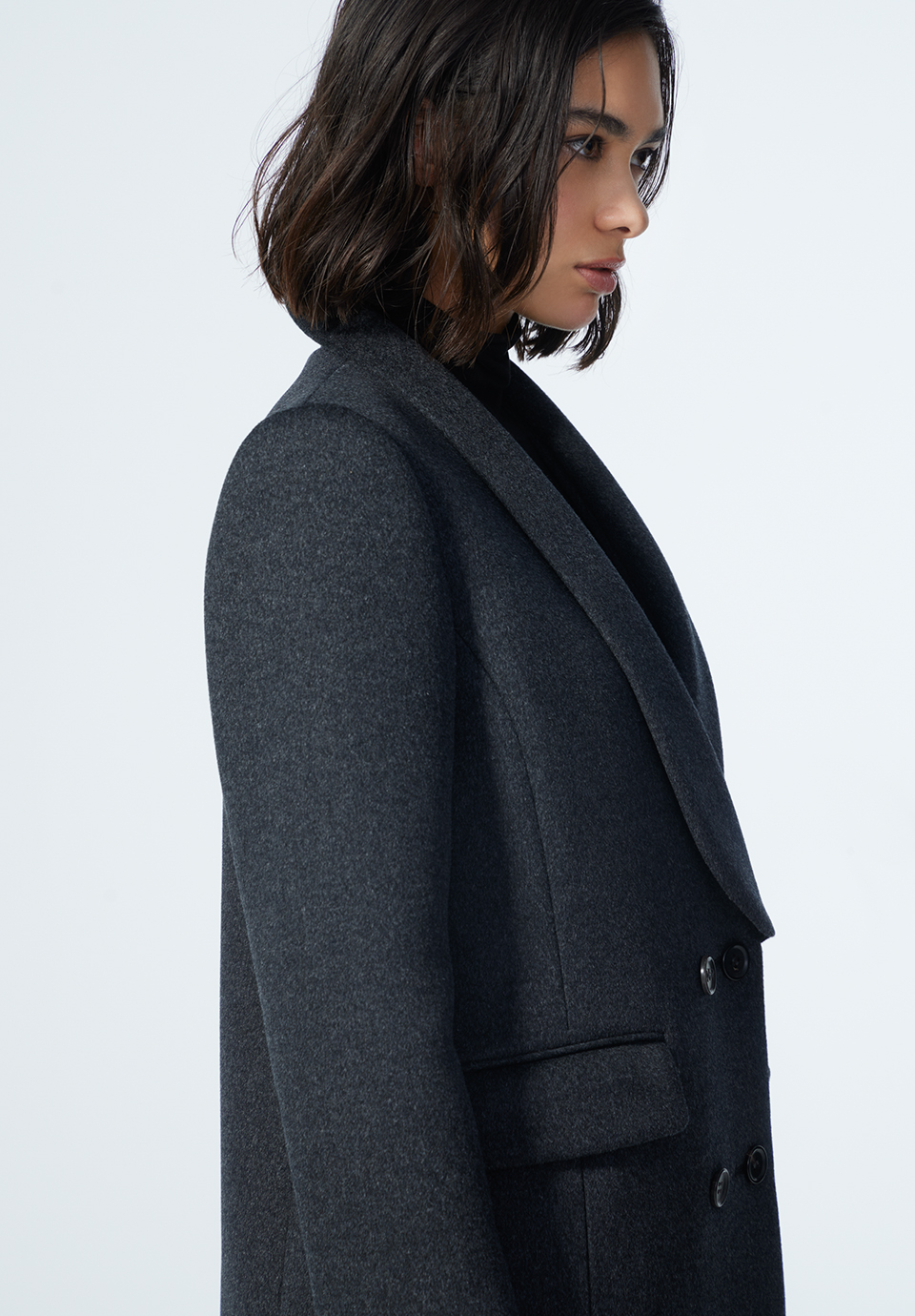 SHAWL COLLAR MELTON COAT