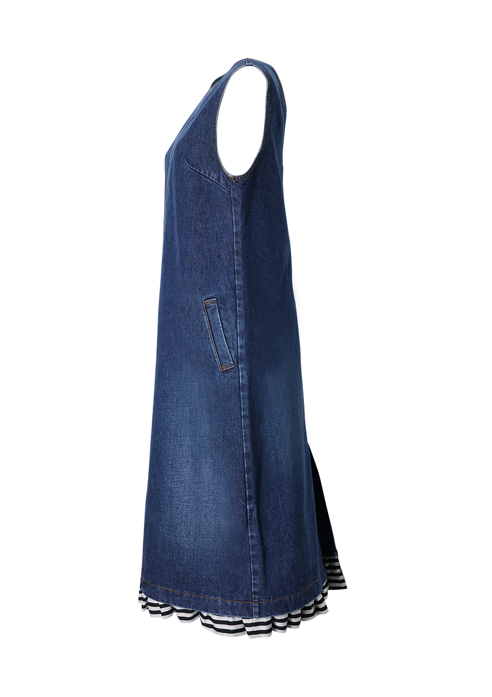 DENIM FRILLED DRESS