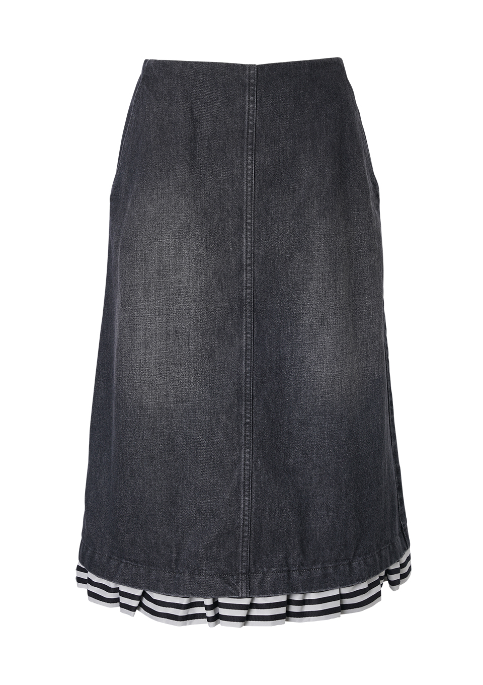 BORDERS at BALCONY DENIM FRILLED SKIRT 黒 | www.gamutgallerympls.com