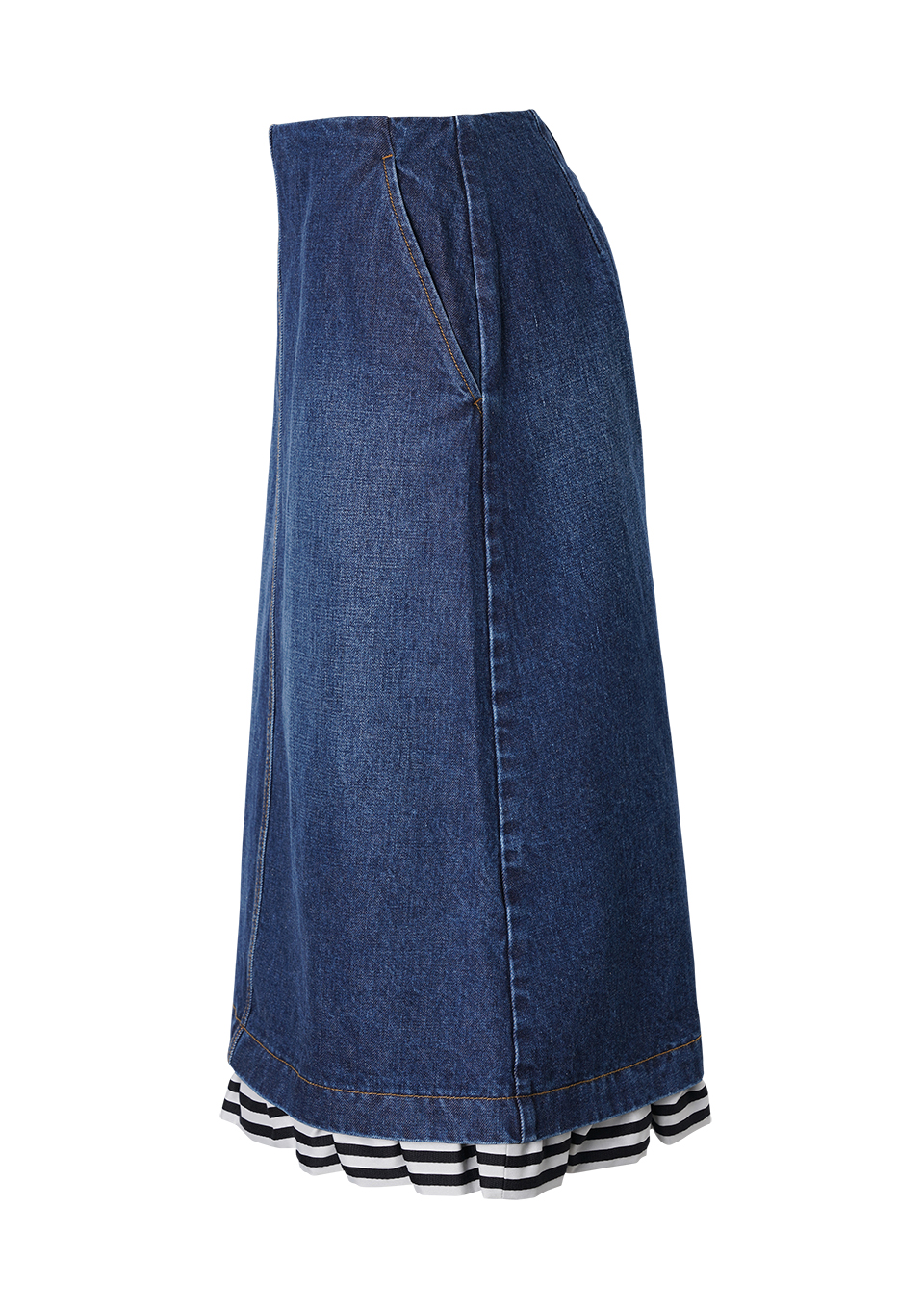 DENIM FRILLED SKIRT