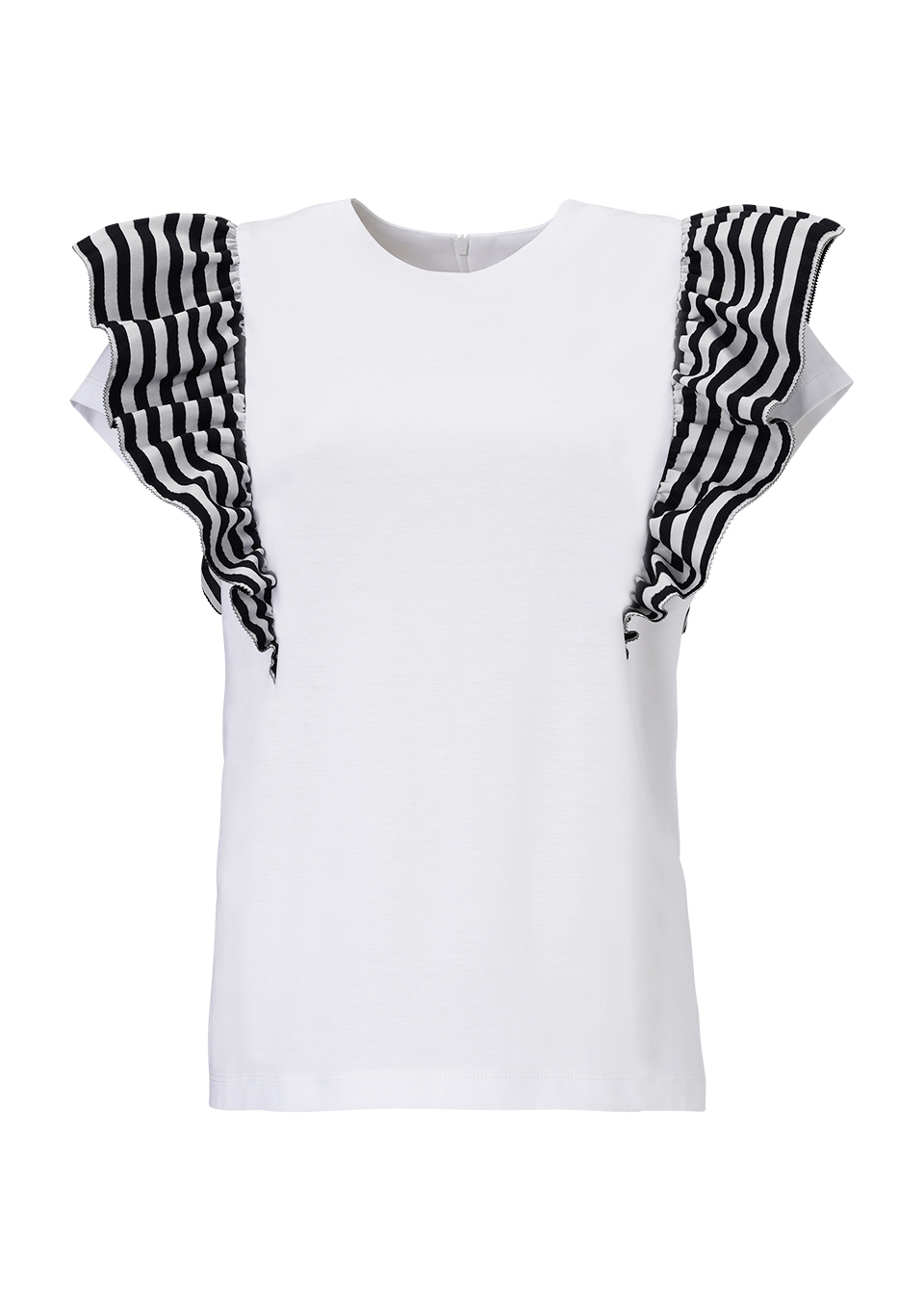 RUFFLE SHOULDER TEE