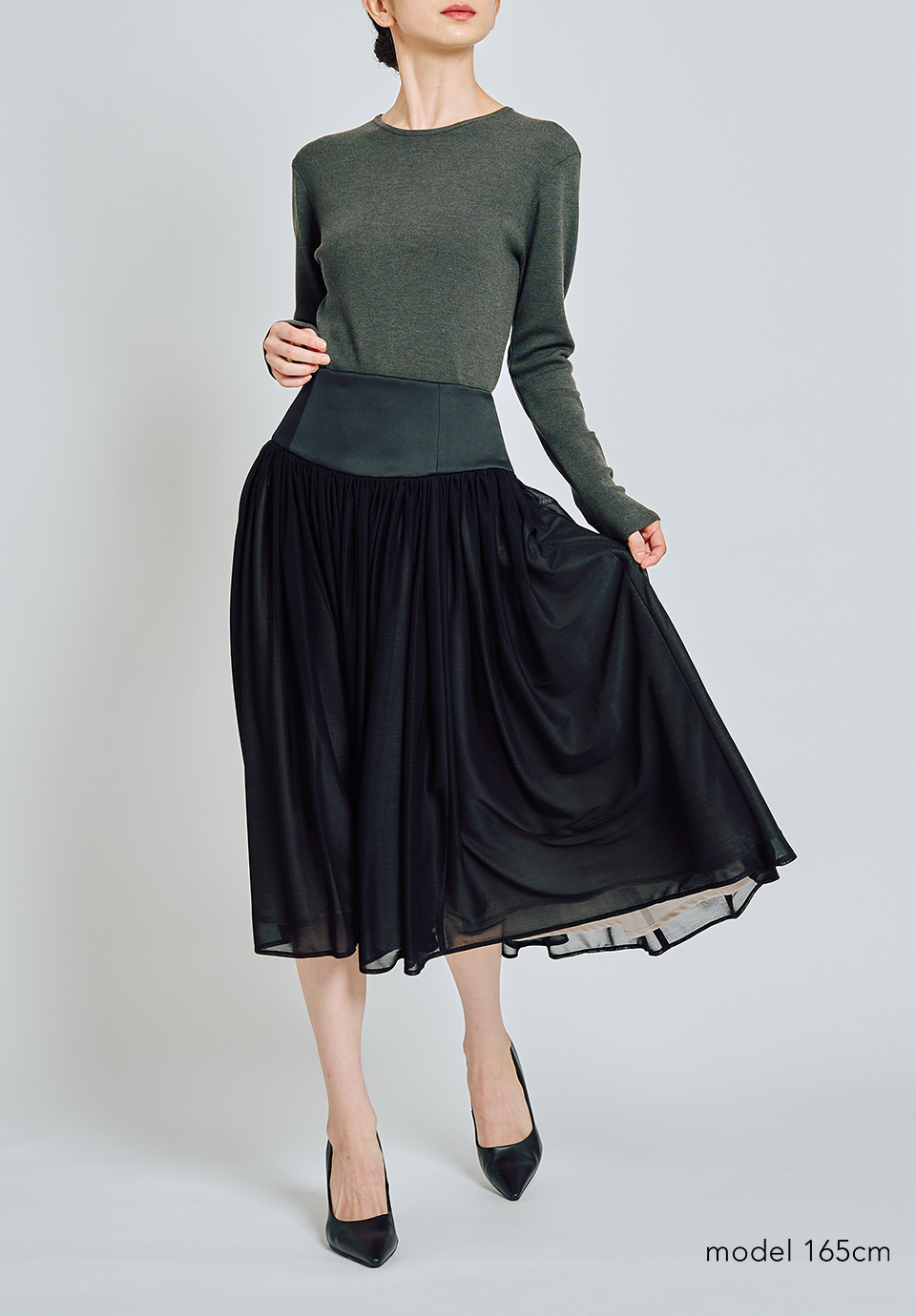 SHEER GATHER SKIRT