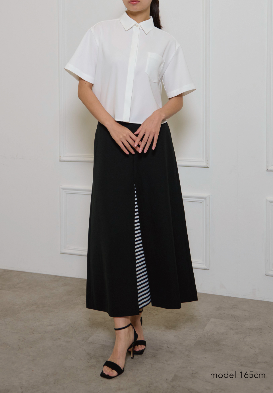 BORDERS at BALCONY☆CUFFED TOP 美品 BORDERS at BALCONY☆CUFFED TOP 美品