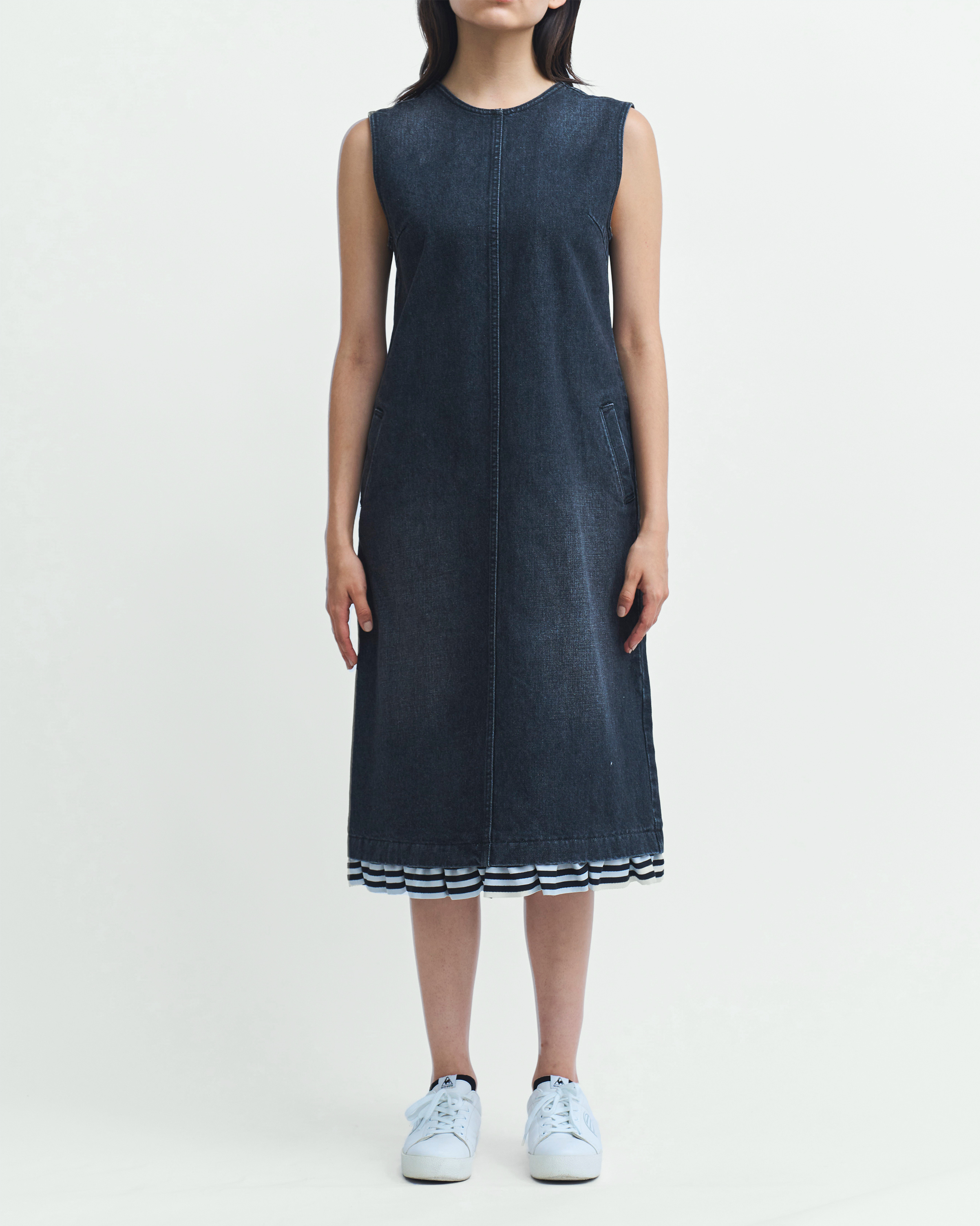 DENIM FRILLED DRESS