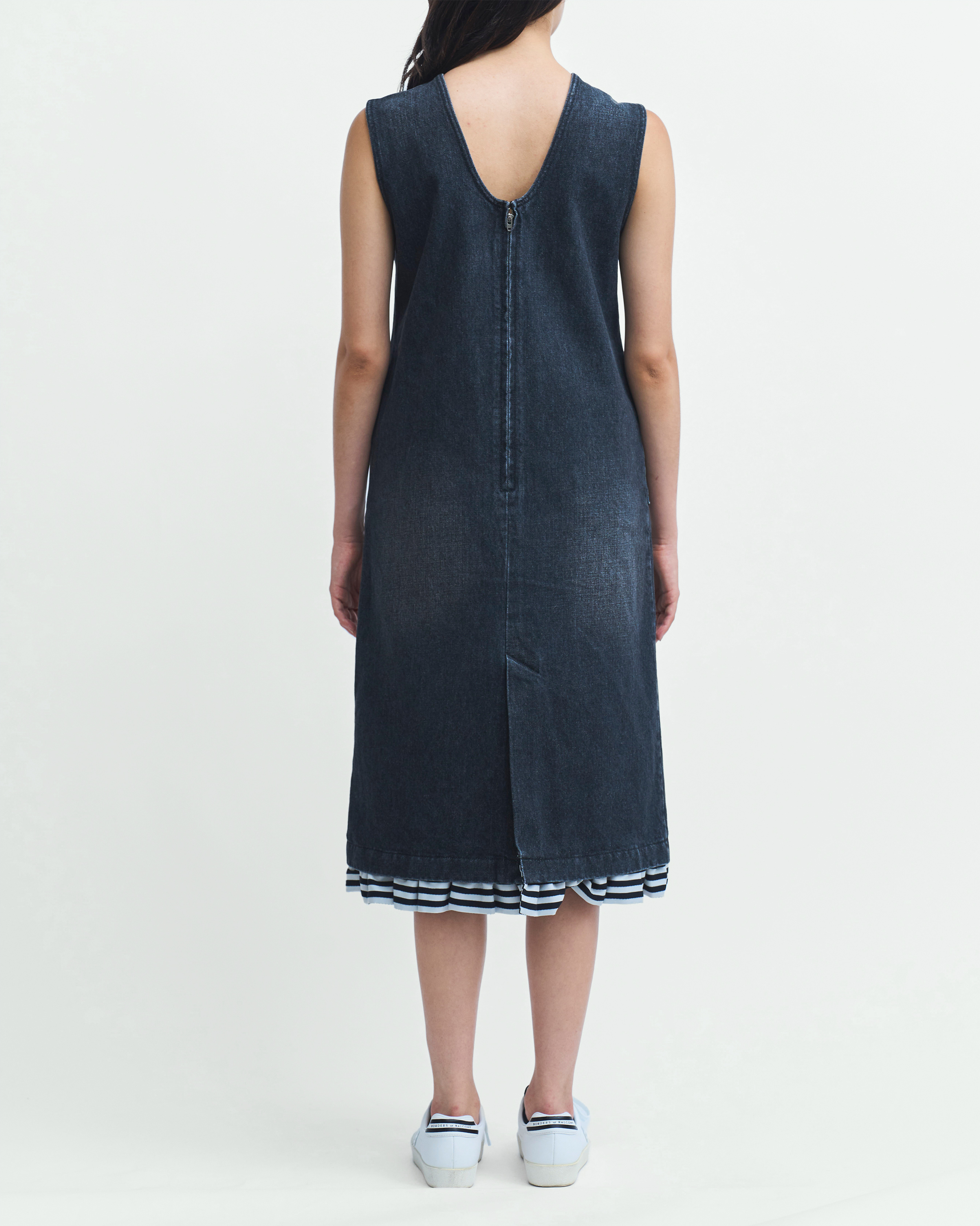 DENIM FRILLED DRESS